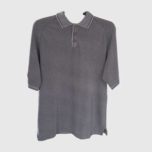 Tommy Bahama Polo Shirt Mens Medium Gray 100% Cotton Short Sleeve